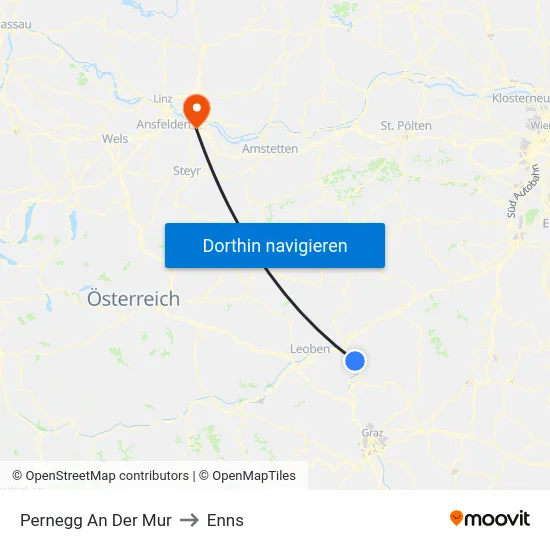 Pernegg An Der Mur to Enns map