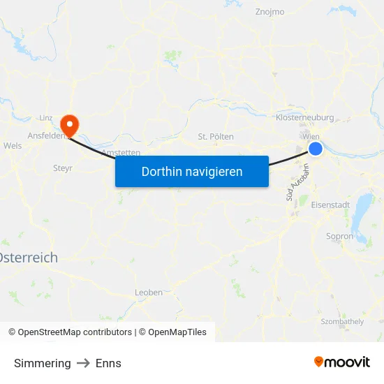 Simmering to Enns map