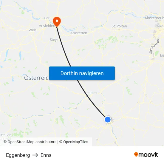 Eggenberg to Enns map