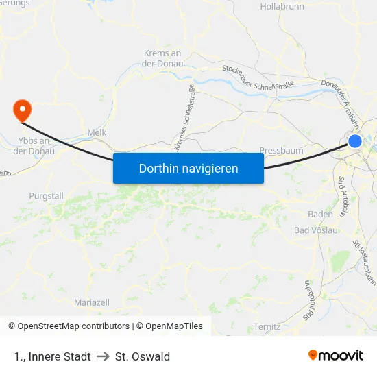 1., Innere Stadt to St. Oswald map