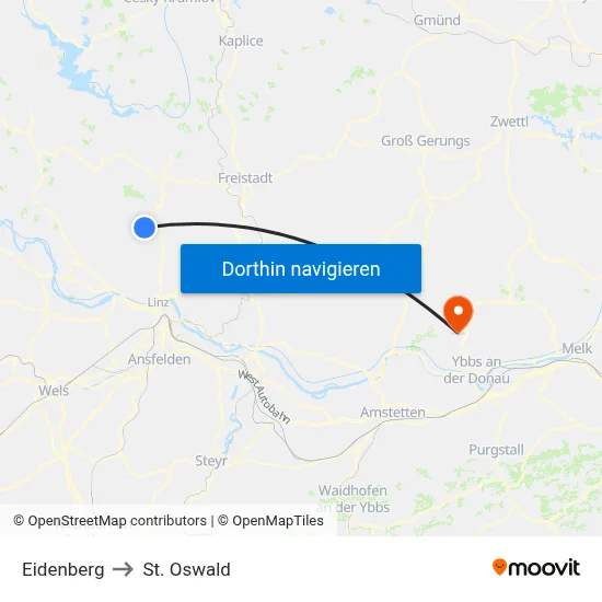 Eidenberg to St. Oswald map