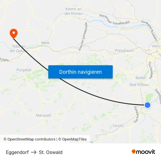 Eggendorf to St. Oswald map