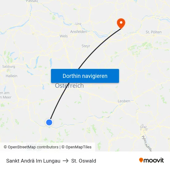 Sankt Andrä Im Lungau to St. Oswald map