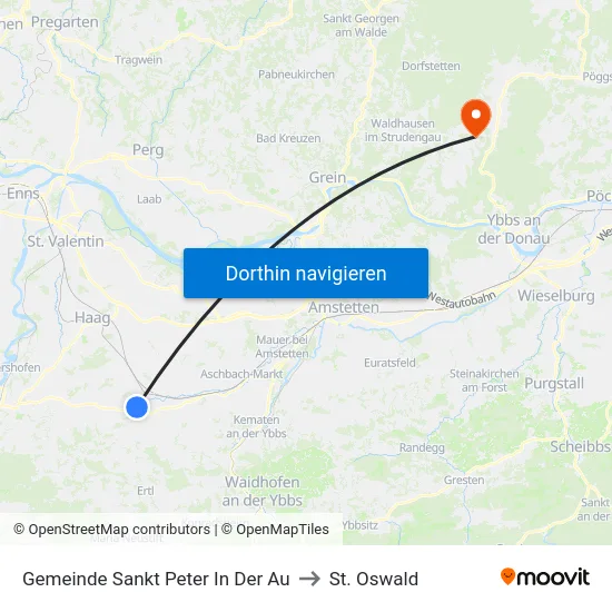 Gemeinde Sankt Peter In Der Au to St. Oswald map
