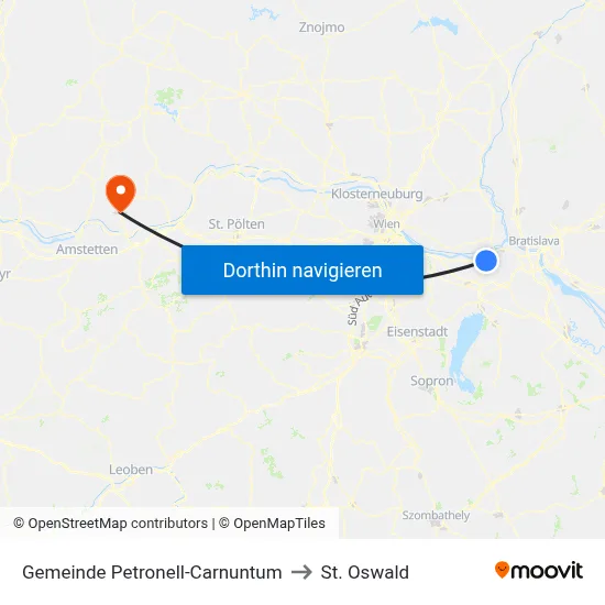 Gemeinde Petronell-Carnuntum to St. Oswald map