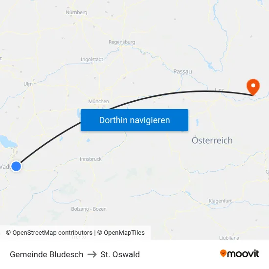 Gemeinde Bludesch to St. Oswald map