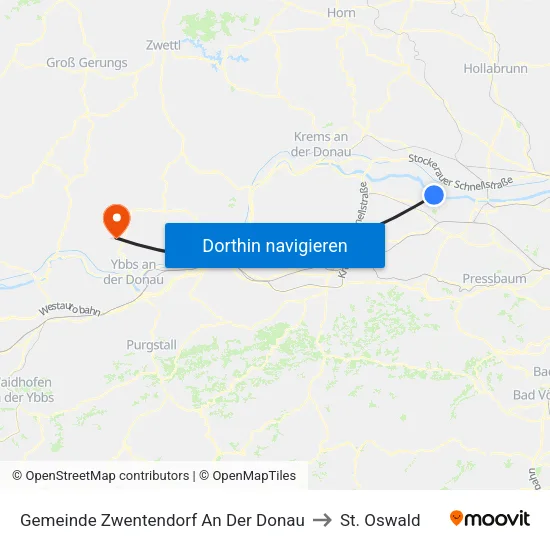 Gemeinde Zwentendorf An Der Donau to St. Oswald map