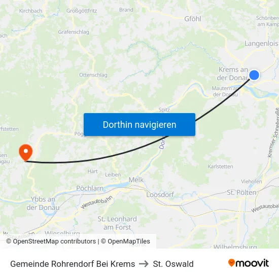 Gemeinde Rohrendorf Bei Krems to St. Oswald map