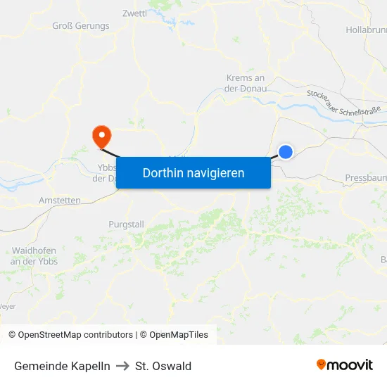 Gemeinde Kapelln to St. Oswald map