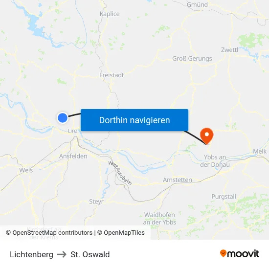 Lichtenberg to St. Oswald map