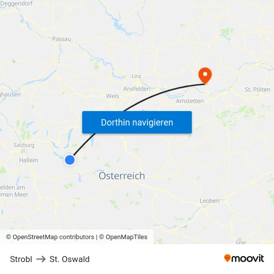 Strobl to St. Oswald map