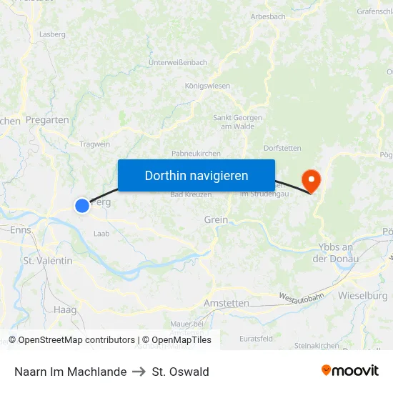 Naarn Im Machlande to St. Oswald map