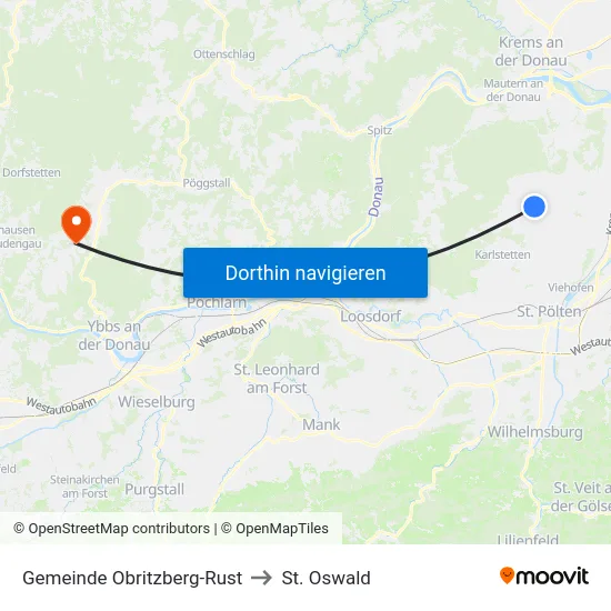Gemeinde Obritzberg-Rust to St. Oswald map