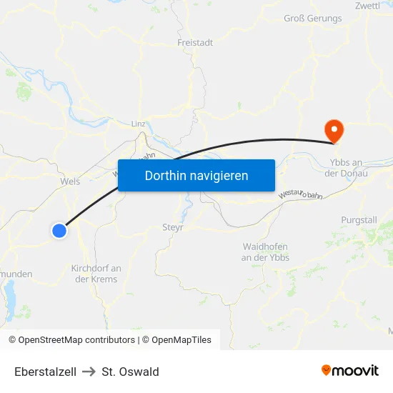 Eberstalzell to St. Oswald map