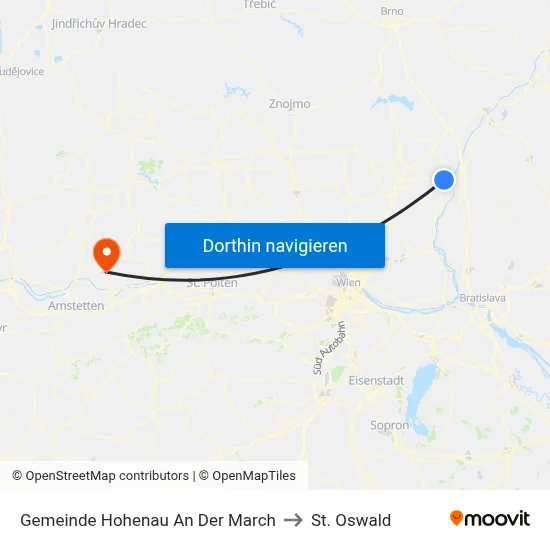 Gemeinde Hohenau An Der March to St. Oswald map