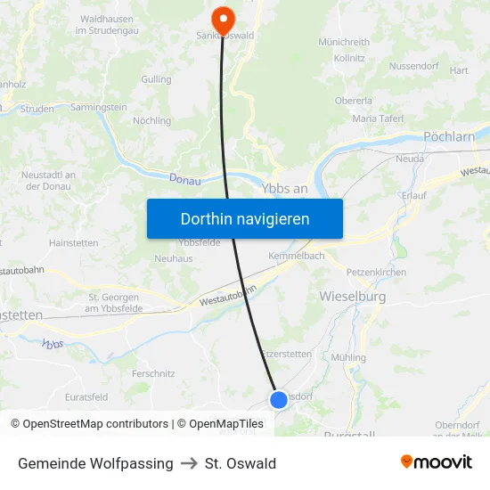 Gemeinde Wolfpassing to St. Oswald map