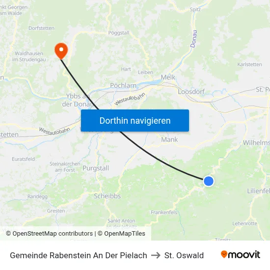 Gemeinde Rabenstein An Der Pielach to St. Oswald map