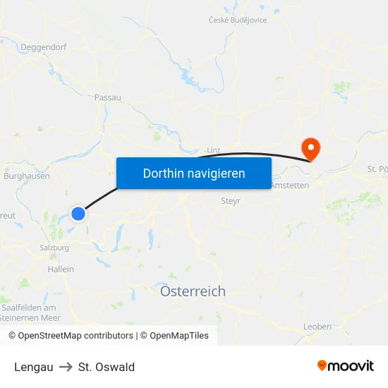 Lengau to St. Oswald map