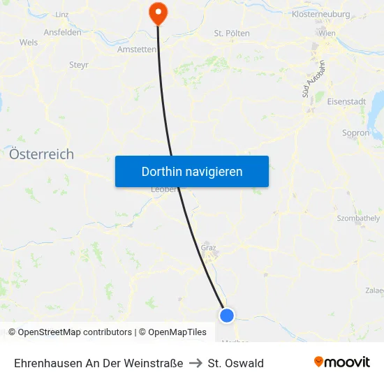 Ehrenhausen An Der Weinstraße to St. Oswald map