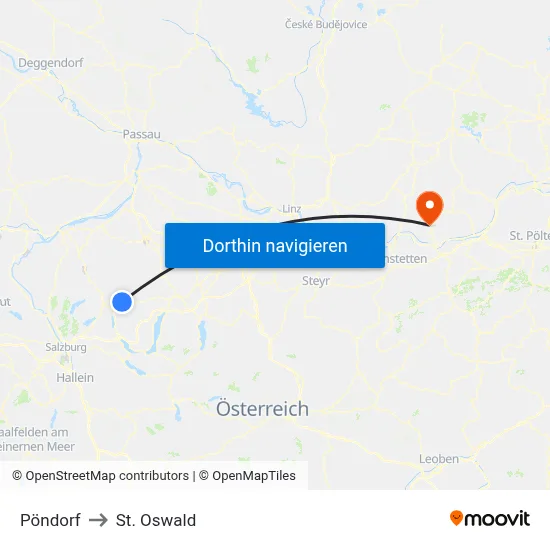 Pöndorf to St. Oswald map