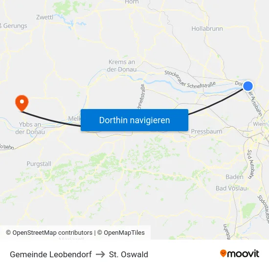 Gemeinde Leobendorf to St. Oswald map