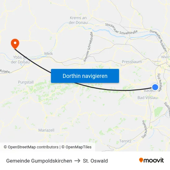Gemeinde Gumpoldskirchen to St. Oswald map