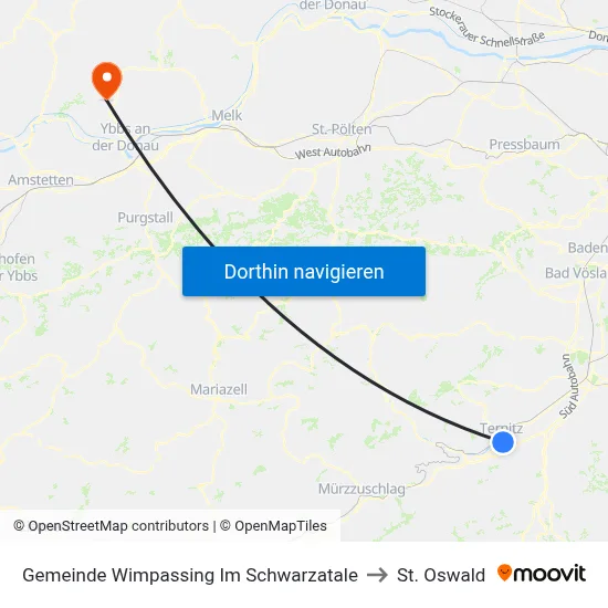Gemeinde Wimpassing Im Schwarzatale to St. Oswald map