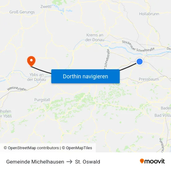 Gemeinde Michelhausen to St. Oswald map