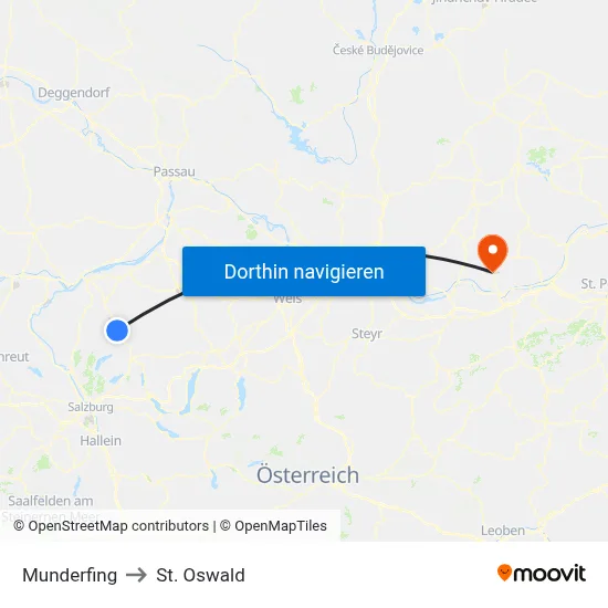 Munderfing to St. Oswald map