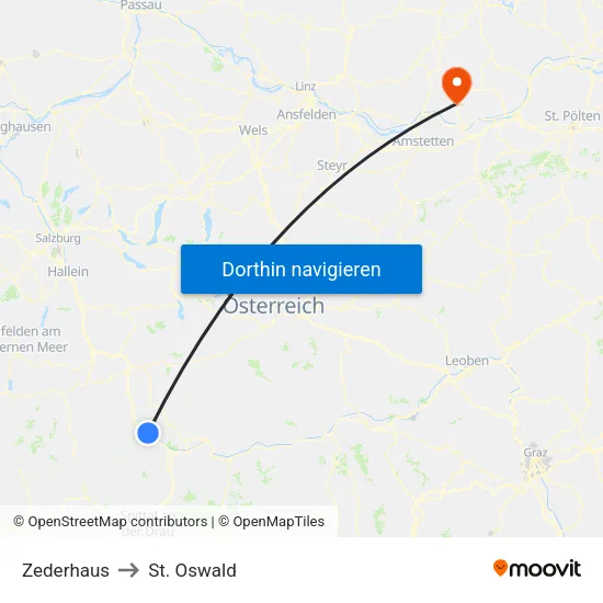 Zederhaus to St. Oswald map
