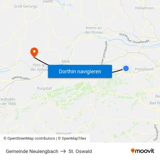 Gemeinde Neulengbach to St. Oswald map