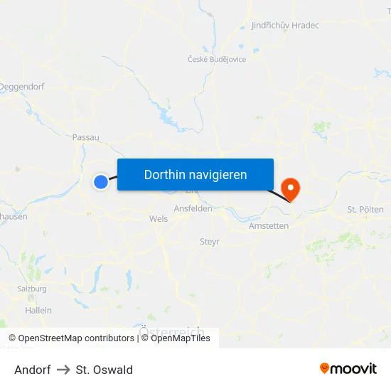 Andorf to St. Oswald map