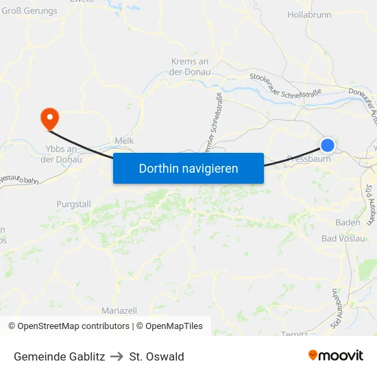 Gemeinde Gablitz to St. Oswald map