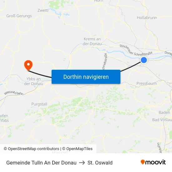 Gemeinde Tulln An Der Donau to St. Oswald map