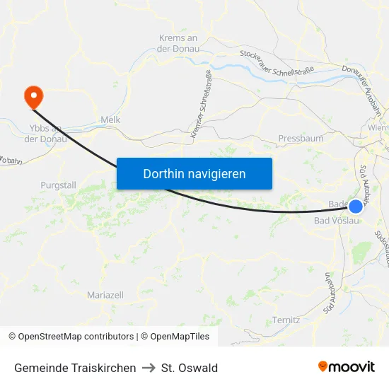 Gemeinde Traiskirchen to St. Oswald map