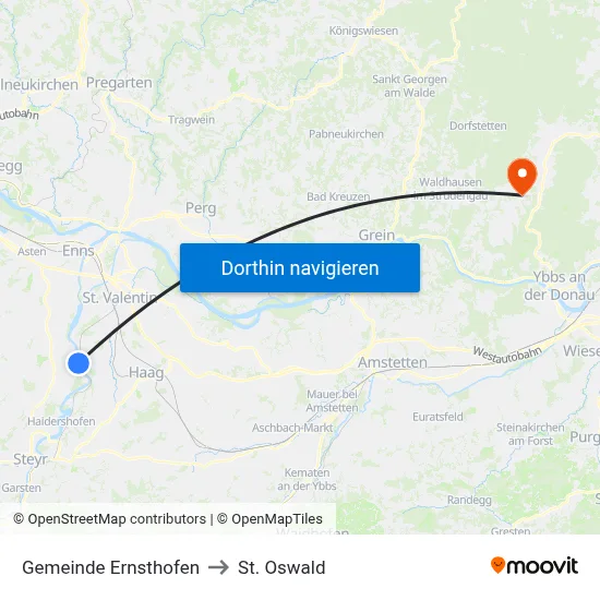 Gemeinde Ernsthofen to St. Oswald map
