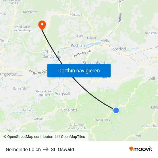 Gemeinde Loich to St. Oswald map