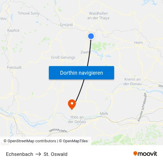Echsenbach to St. Oswald map