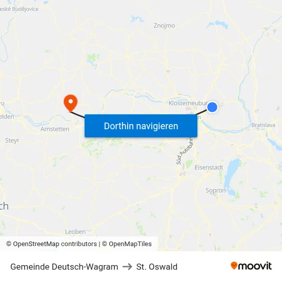 Gemeinde Deutsch-Wagram to St. Oswald map