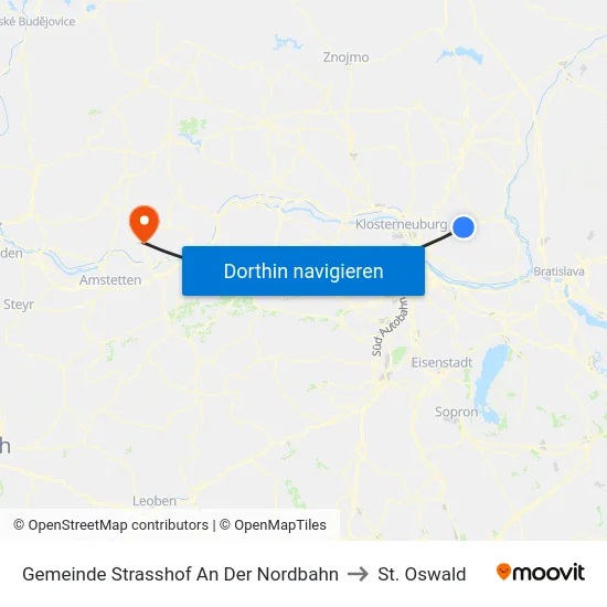 Gemeinde Strasshof An Der Nordbahn to St. Oswald map