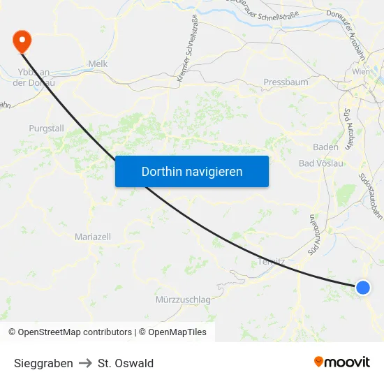 Sieggraben to St. Oswald map