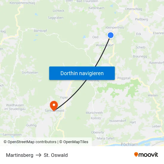 Martinsberg to St. Oswald map
