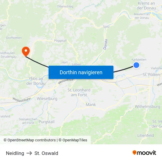 Neidling to St. Oswald map