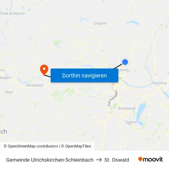 Gemeinde Ulrichskirchen-Schleinbach to St. Oswald map