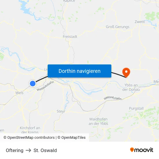 Oftering to St. Oswald map