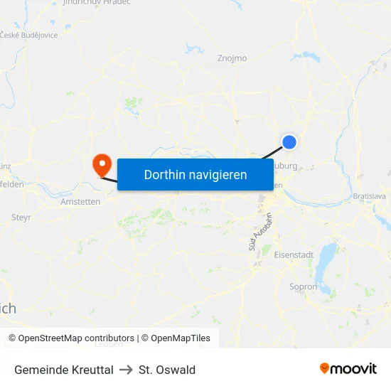 Gemeinde Kreuttal to St. Oswald map