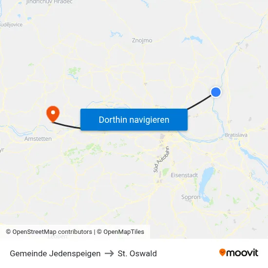 Gemeinde Jedenspeigen to St. Oswald map