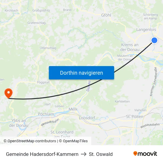 Gemeinde Hadersdorf-Kammern to St. Oswald map