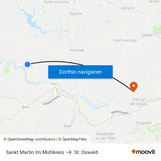 Sankt Martin Im Mühlkreis to St. Oswald map