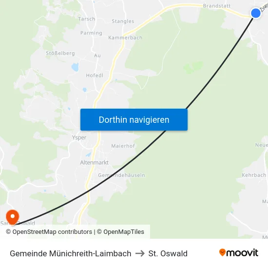 Gemeinde Münichreith-Laimbach to St. Oswald map
